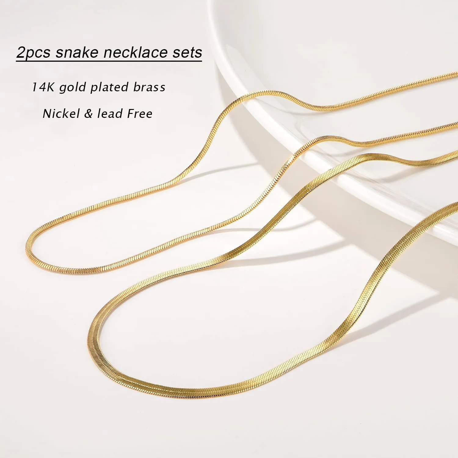 14K Gold Plated Dainty Choker Necklace for Women & Girls | Snake, Cuban Link, Paperclip, Ball Beaded, Tennis Chain, Natural Freshwater Pearl Necklace Fashion Jewelry Gift
