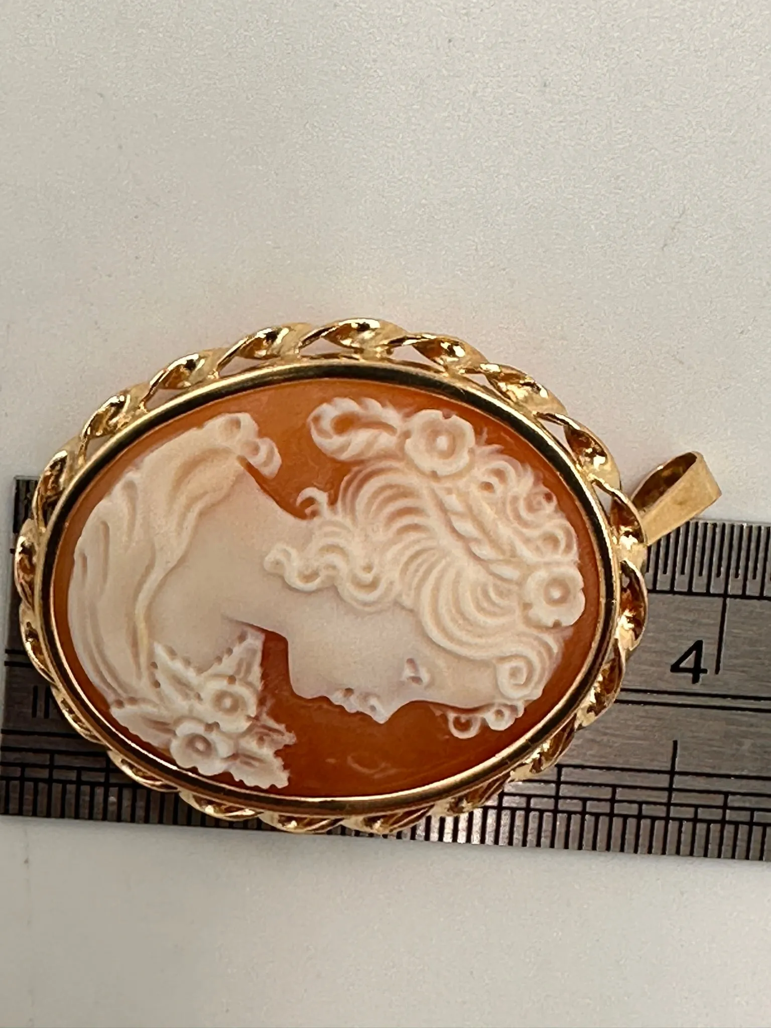 A Piece of History 9ct Yellow Gold Shell Cameo Brooch/Pendant
