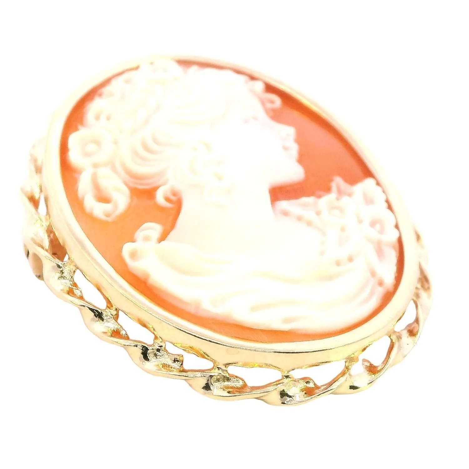 A Piece of History 9ct Yellow Gold Shell Cameo Brooch/Pendant
