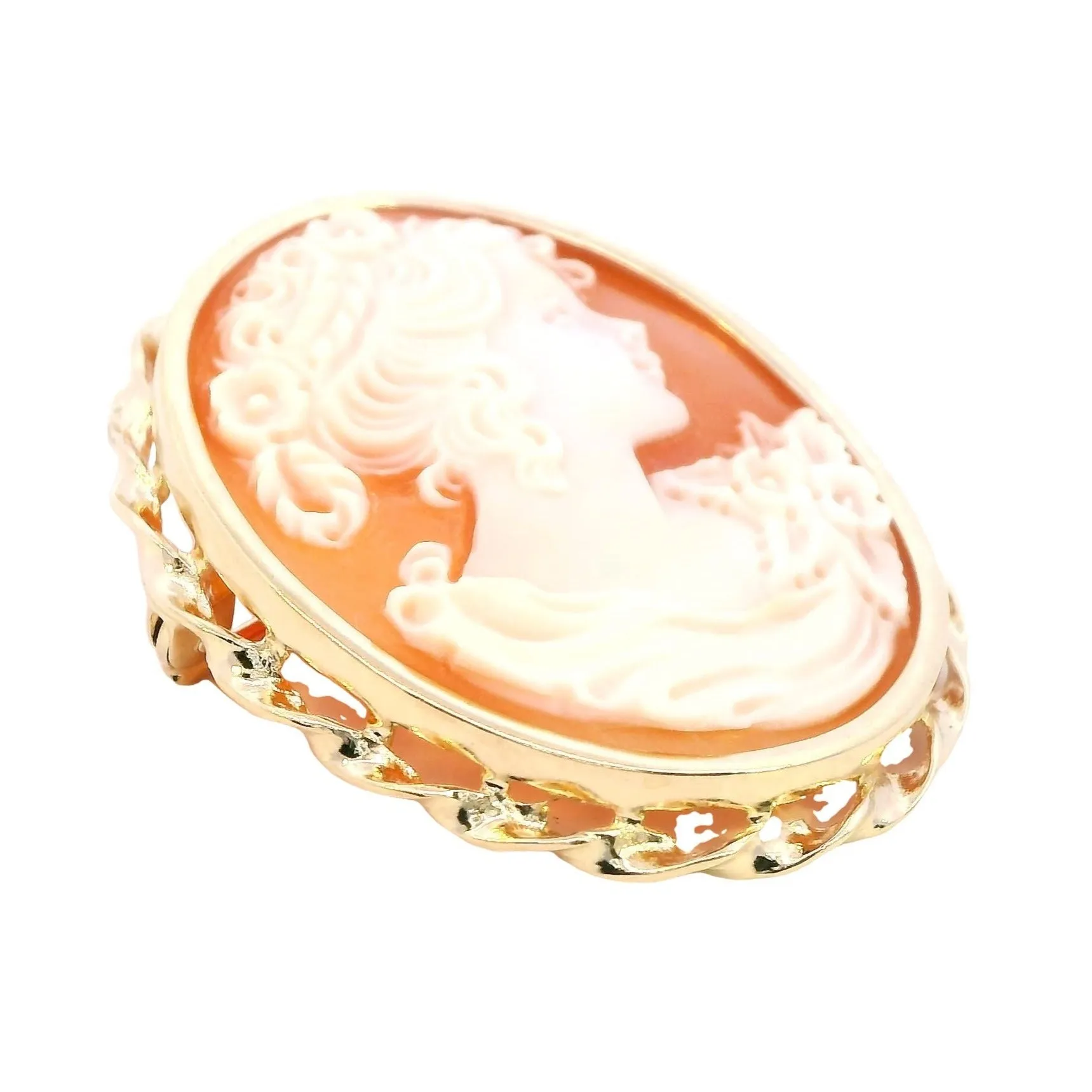 A Piece of History 9ct Yellow Gold Shell Cameo Brooch/Pendant