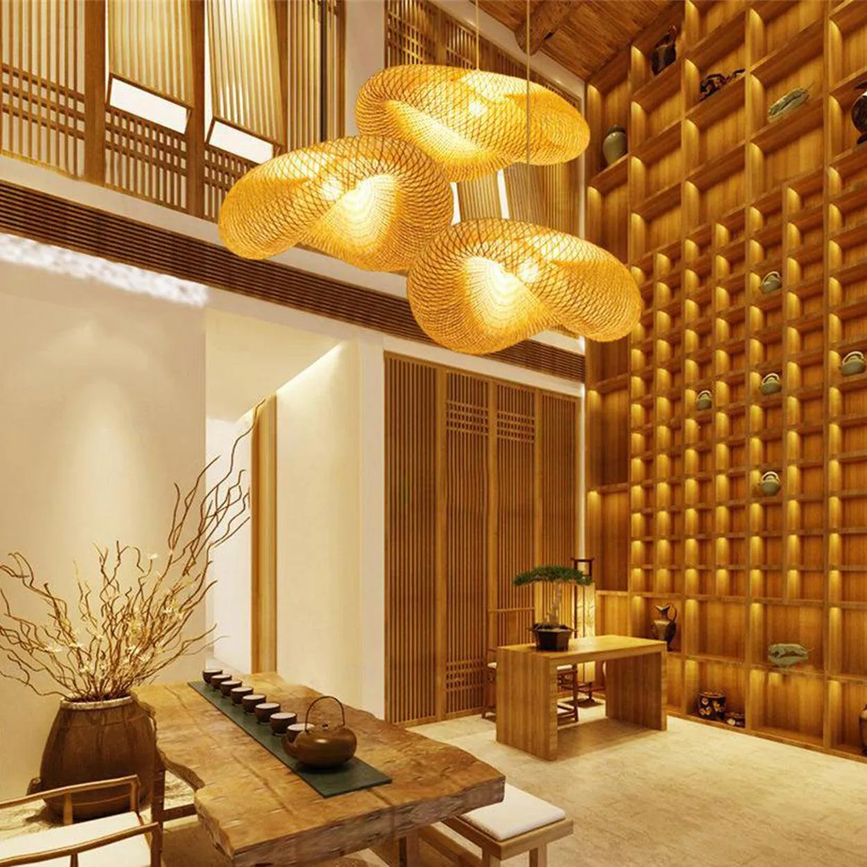 ANKUR CANE HAT BAMBOO PENDANT LIGHT