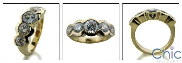 Anniversary 2 Ct Round 5 stone Cubic Zirconia Cz Ring