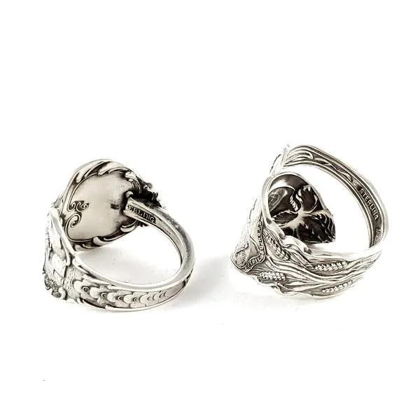Antique Sterling Silver Engraved New Marathon Spoon Ring - Made to Order