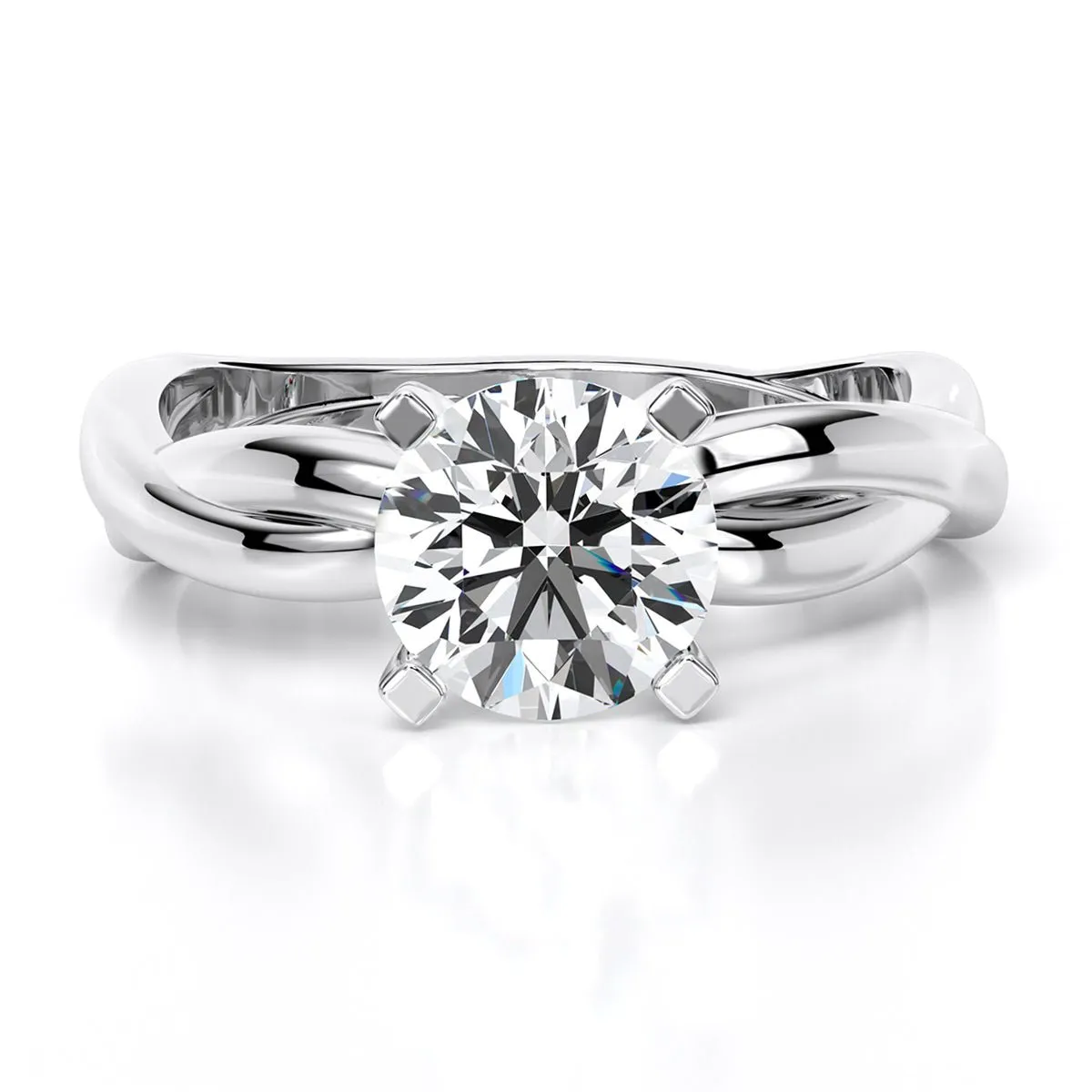 Baneberry - Round Moissanite Engagement Ring