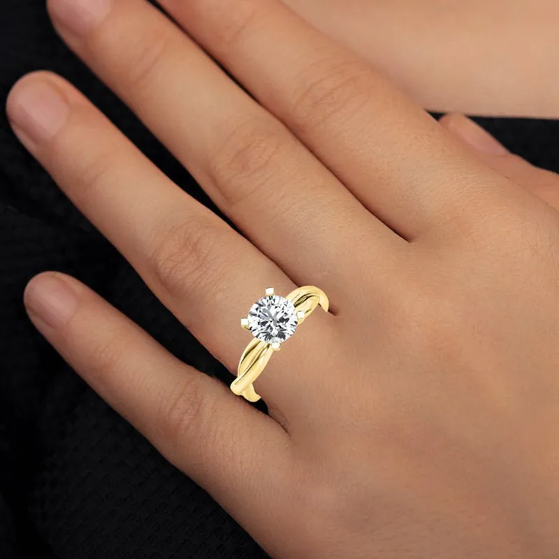Baneberry - Round Moissanite Engagement Ring