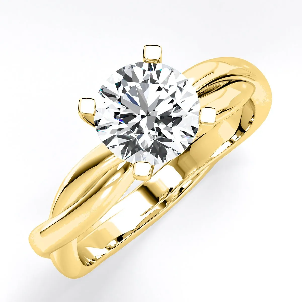 Baneberry - Round Moissanite Engagement Ring