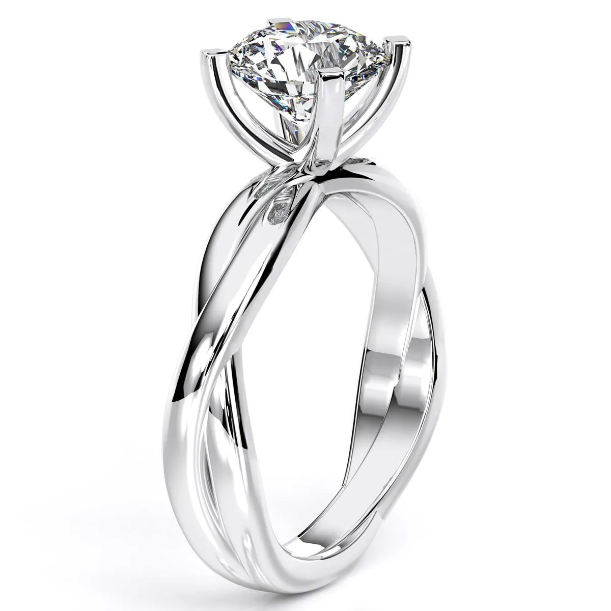 Baneberry - Round Moissanite Engagement Ring