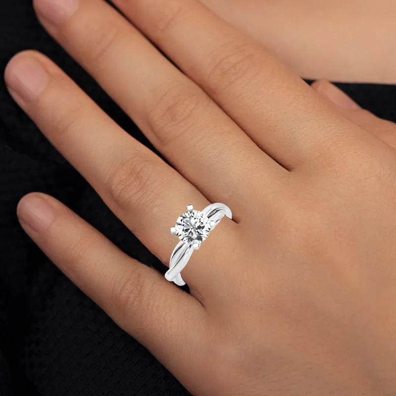 Baneberry - Round Moissanite Engagement Ring