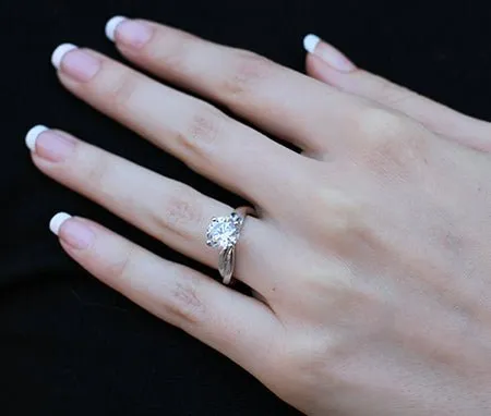 Baneberry - Round Moissanite Engagement Ring