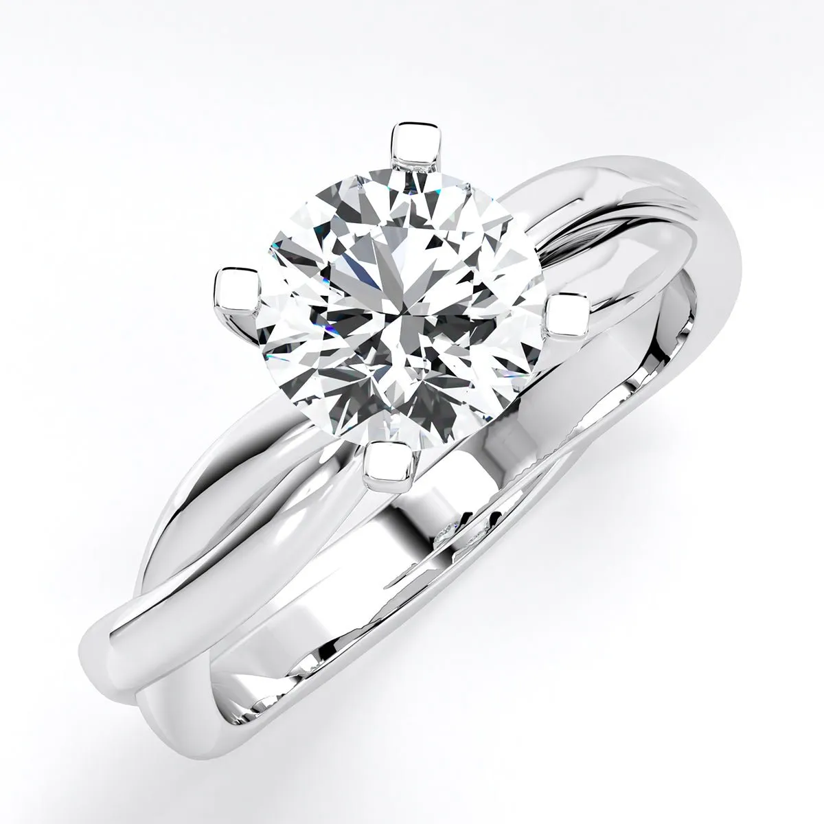 Baneberry - Round Moissanite Engagement Ring