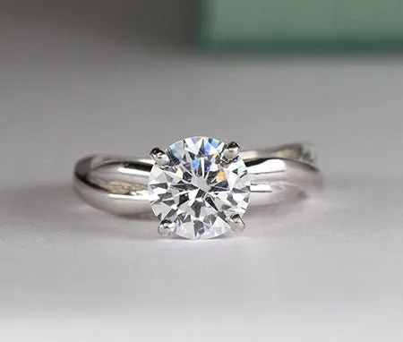 Baneberry - Round Moissanite Engagement Ring