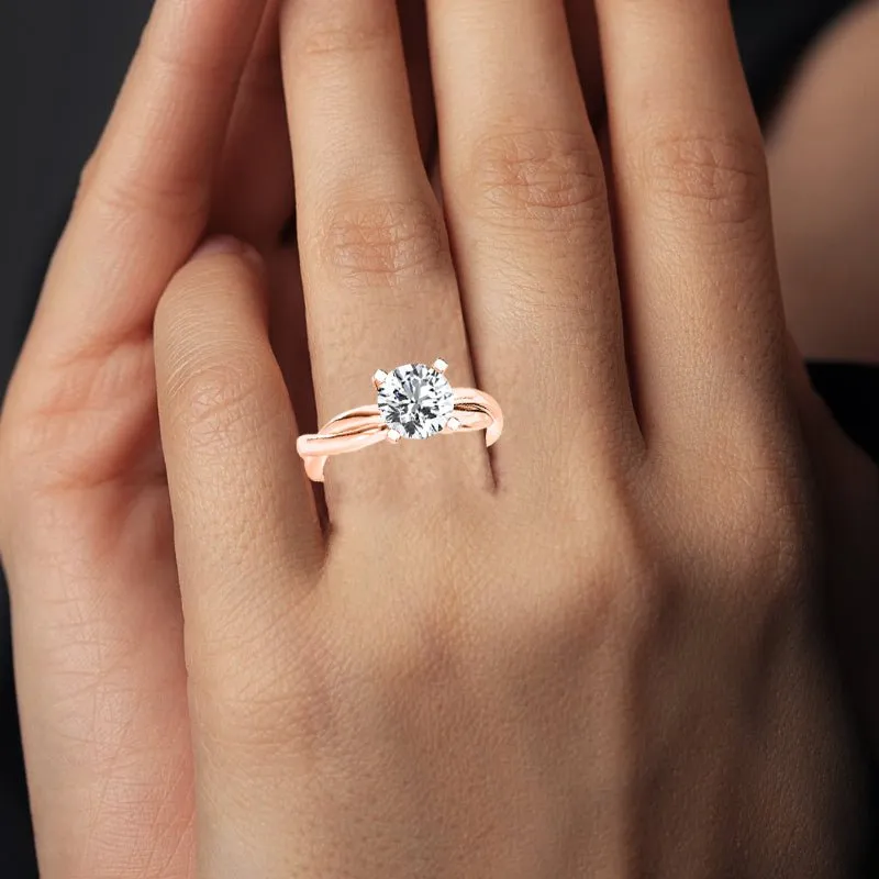 Baneberry - Round Moissanite Engagement Ring