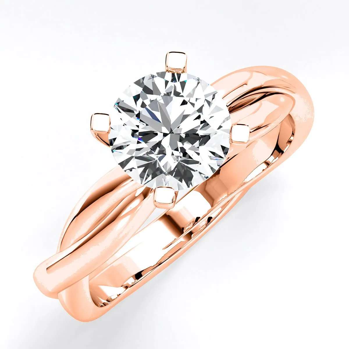 Baneberry - Round Moissanite Engagement Ring