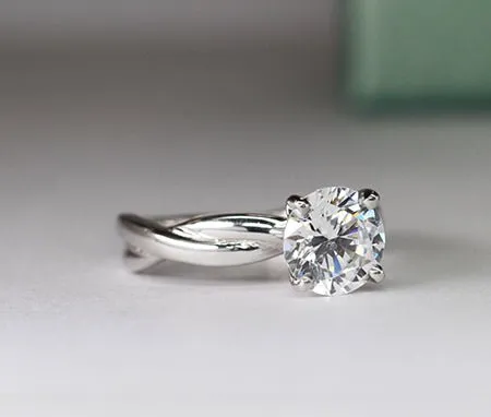 Baneberry - Round Moissanite Engagement Ring