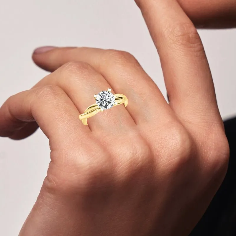 Baneberry - Round Moissanite Engagement Ring