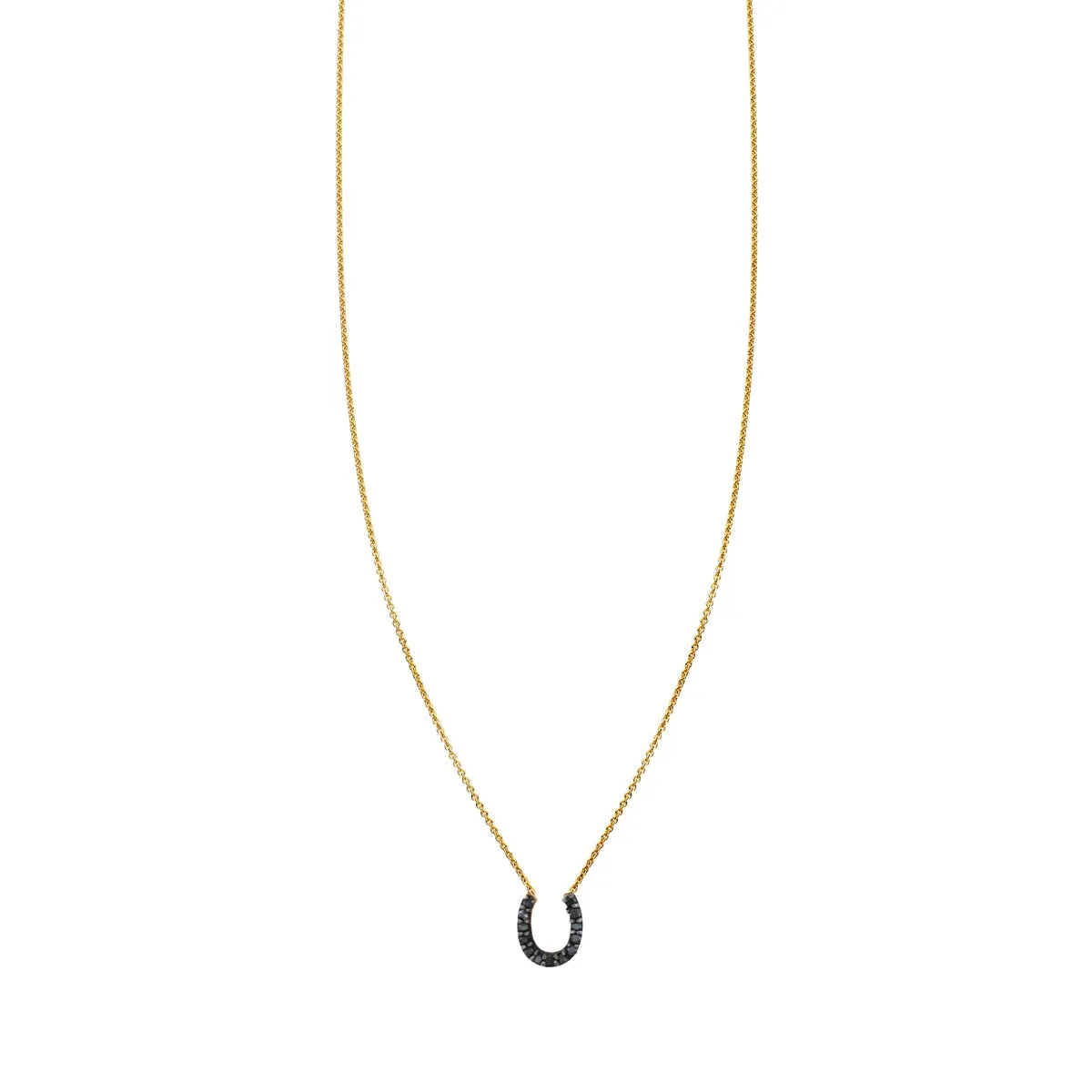 Black Diamond Lucky Horseshoe Necklace