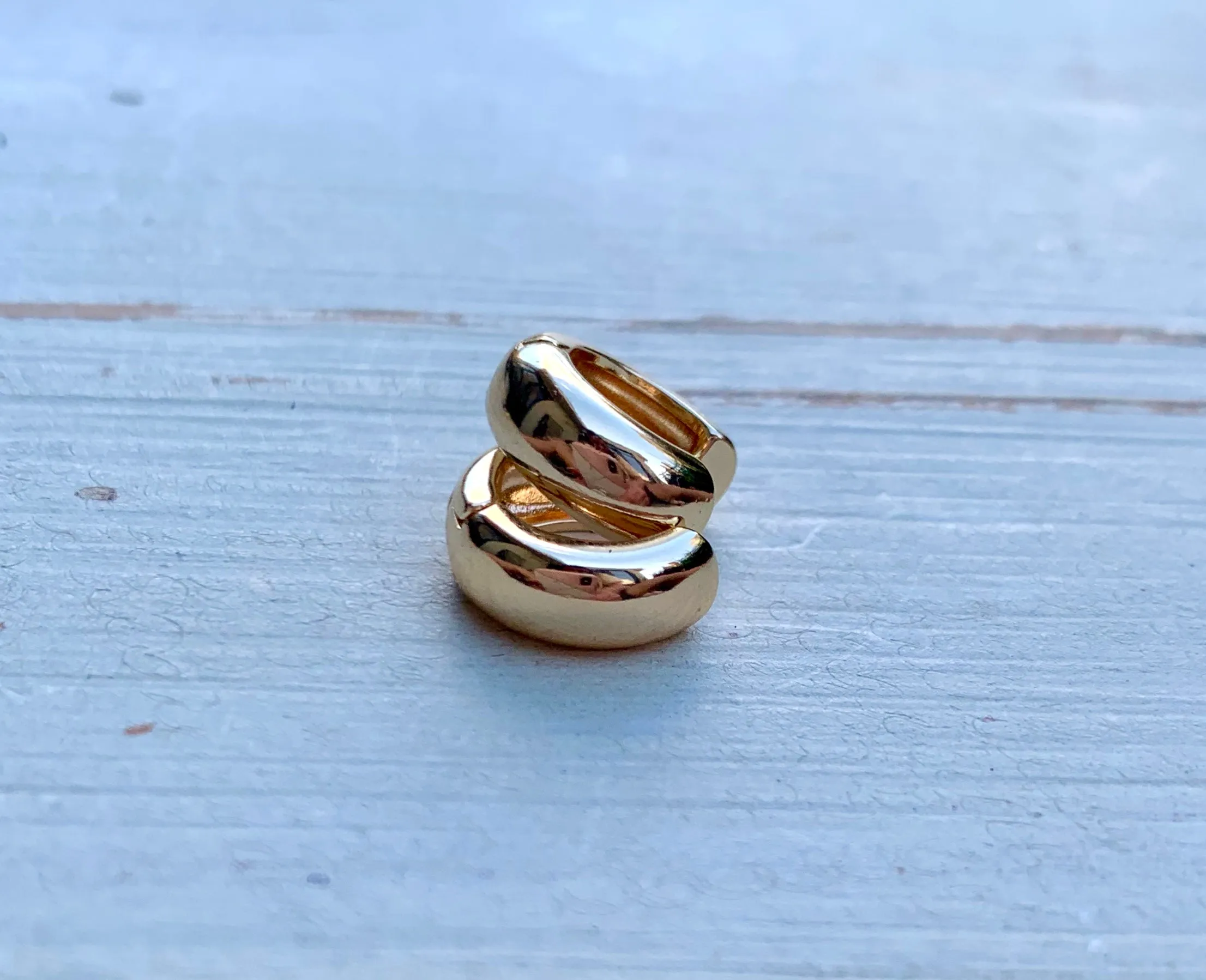 Chunky Gold Baby Hoops