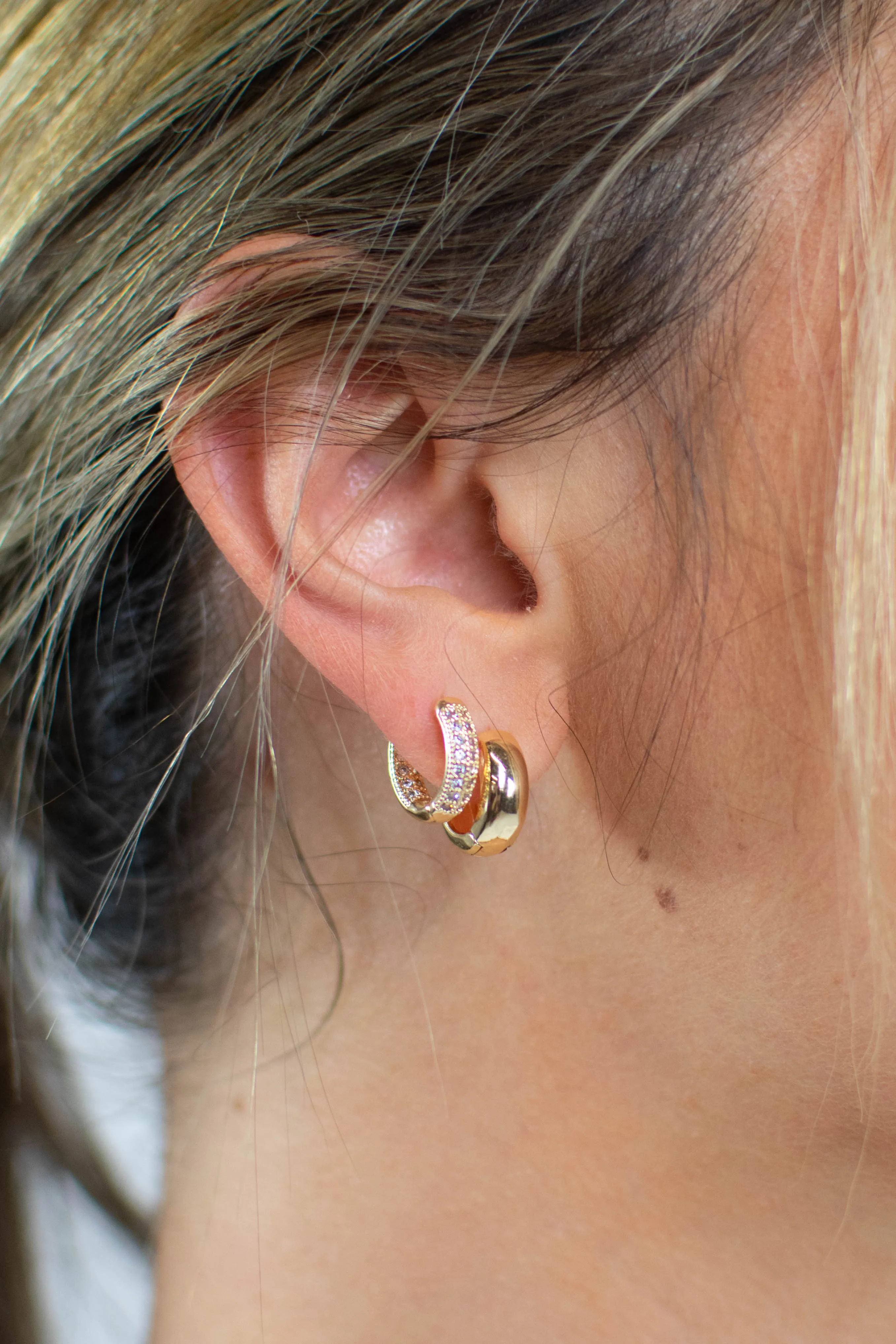 Chunky Gold Baby Hoops