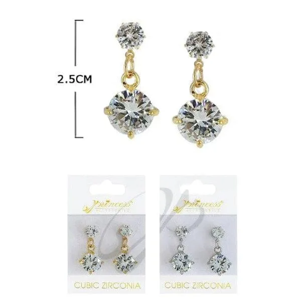 Cubic Zirconia Earrings 50018GS (12 units)