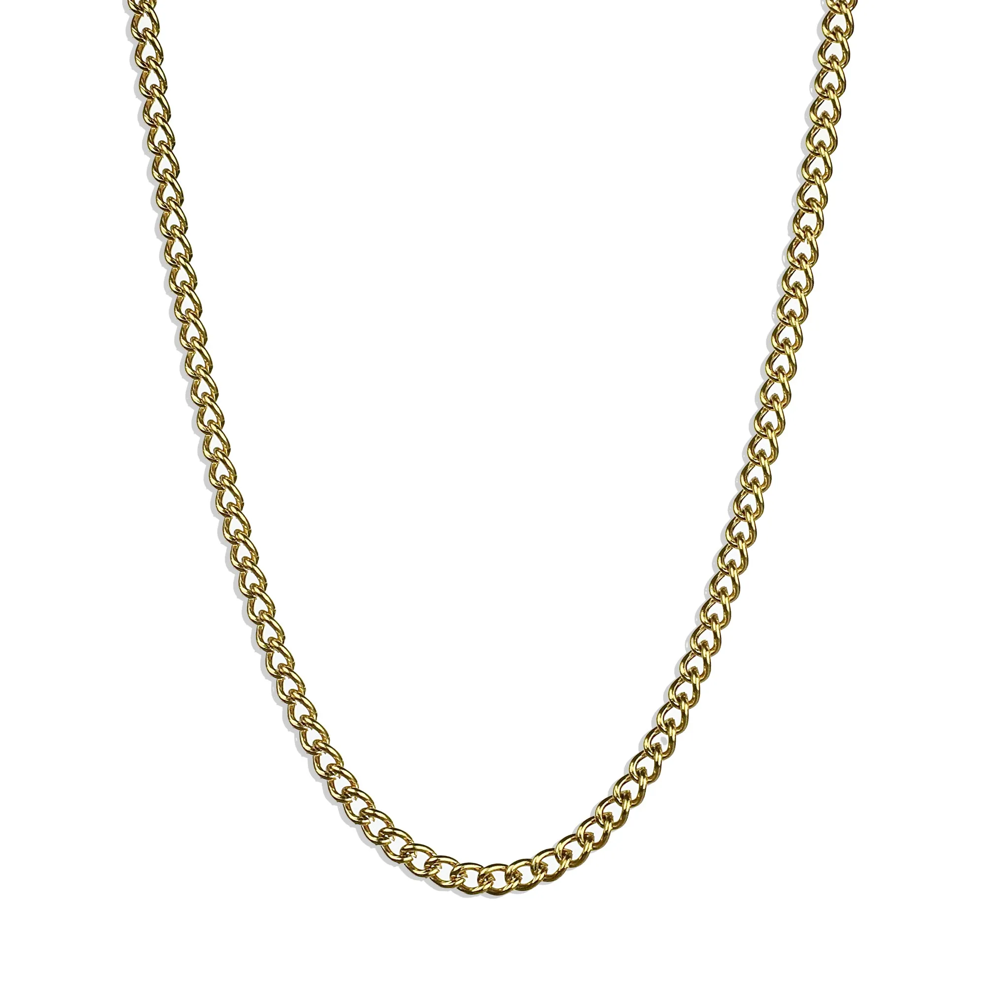 Curb Chain Necklace - Gold 3mm