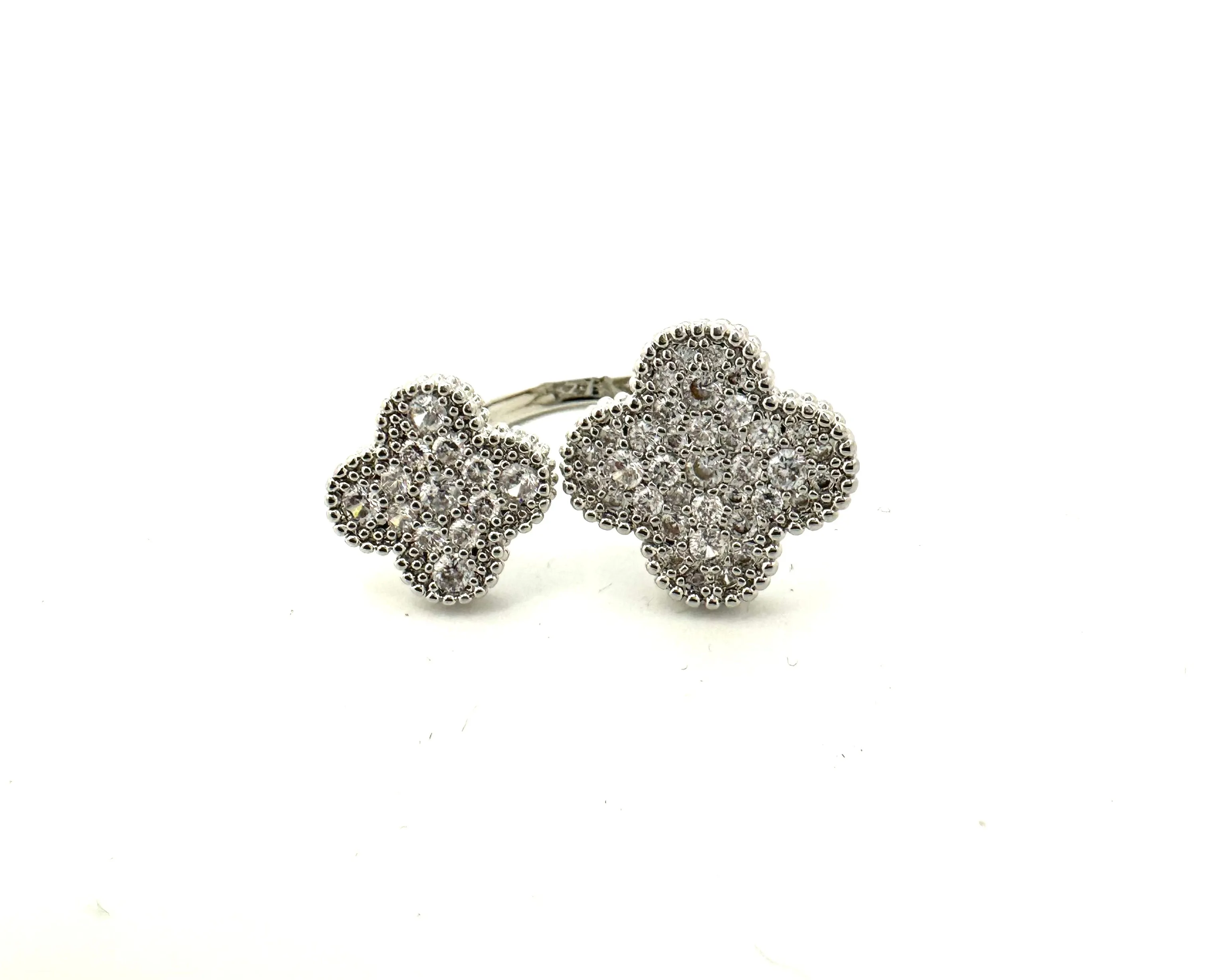 Double CZ Clover Ring