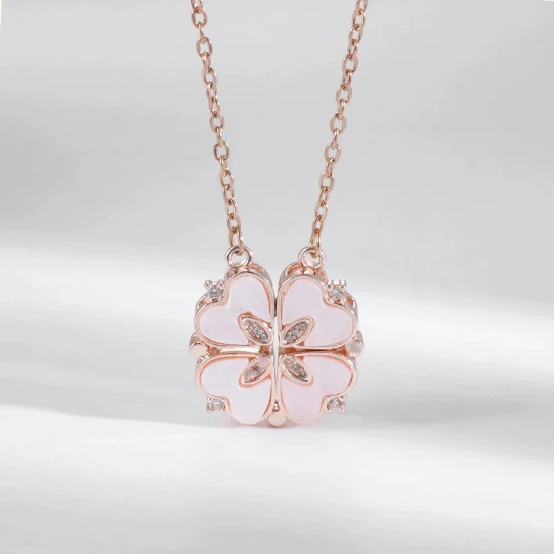 Elegant Zirconia Clover Pendant Necklace - Stylish Stainless Steel Chain for Women’s Party Jewelry Gifts