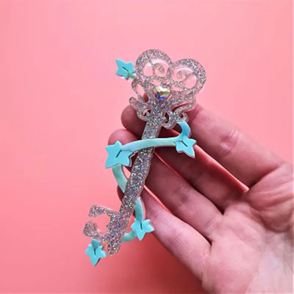 Enchanted Key Of Love Brooch by Cherryloco