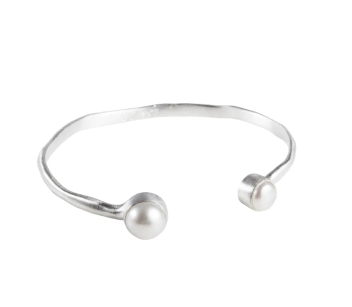 Fairley Double Pearl Cuff Silver