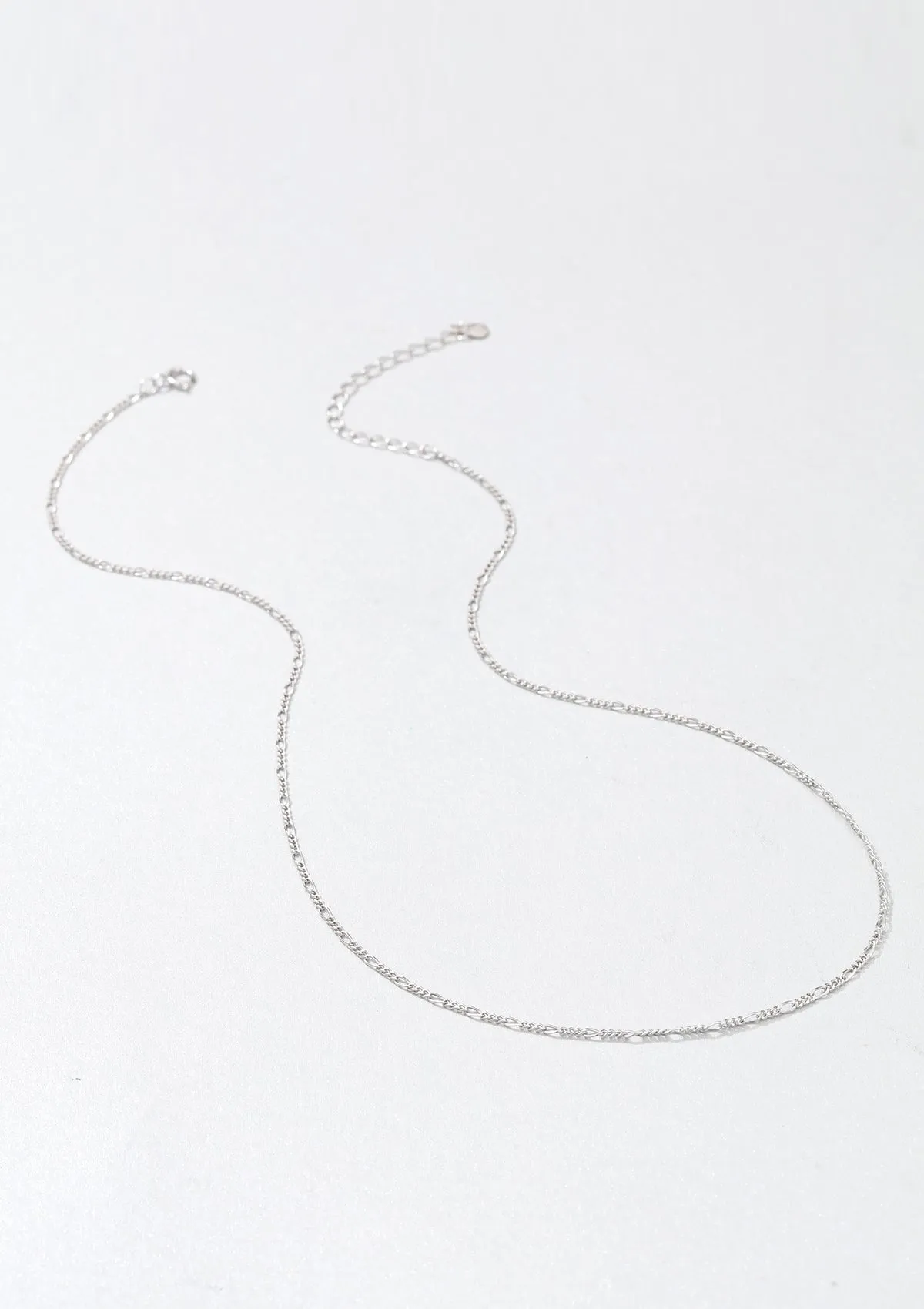 Fine Figaro Chain Necklace Sterling Silver