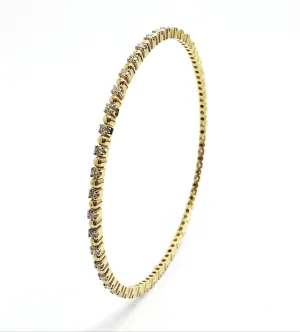 Gold Bead and  Diamond Bangle in 14k Yellow Gold (1.49 ct. tw.) AD NO 2108
