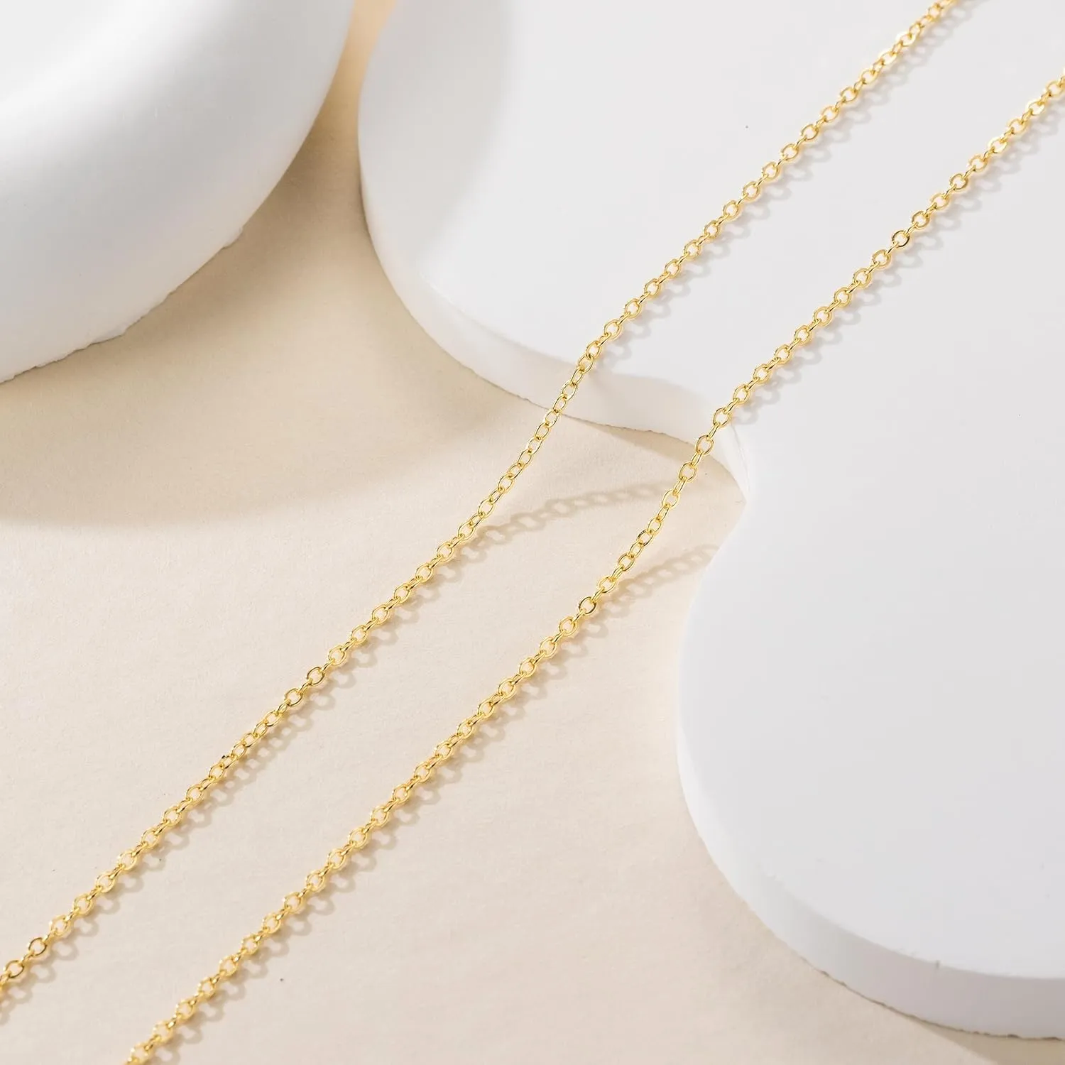 Gold Necklace for Women 1.5mm Wide 14K Thin Gold Chain Dainty Necklace for Women Elegance and Simplicity Cable Chain Thin Necklaces Chains 16,18,20,22,24in