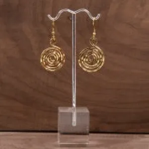Hammered Circle Wave Earrings Gold