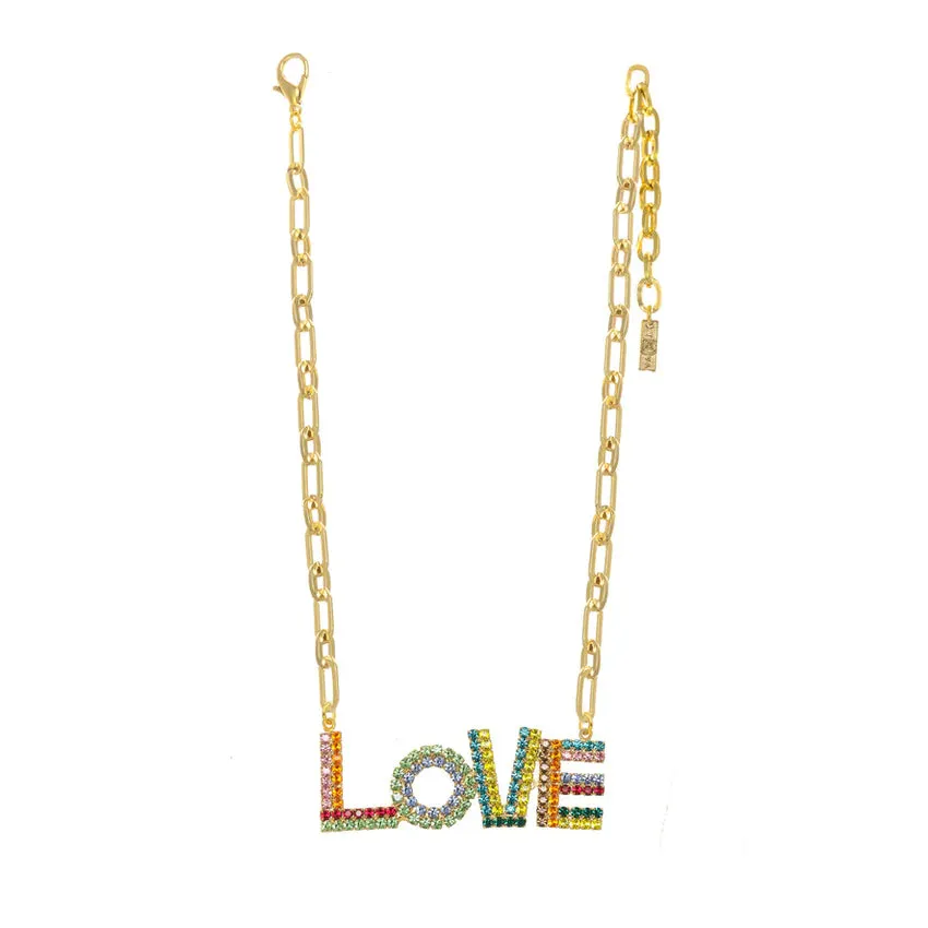 La La Love Necklace In Multi Crystals- TOVA