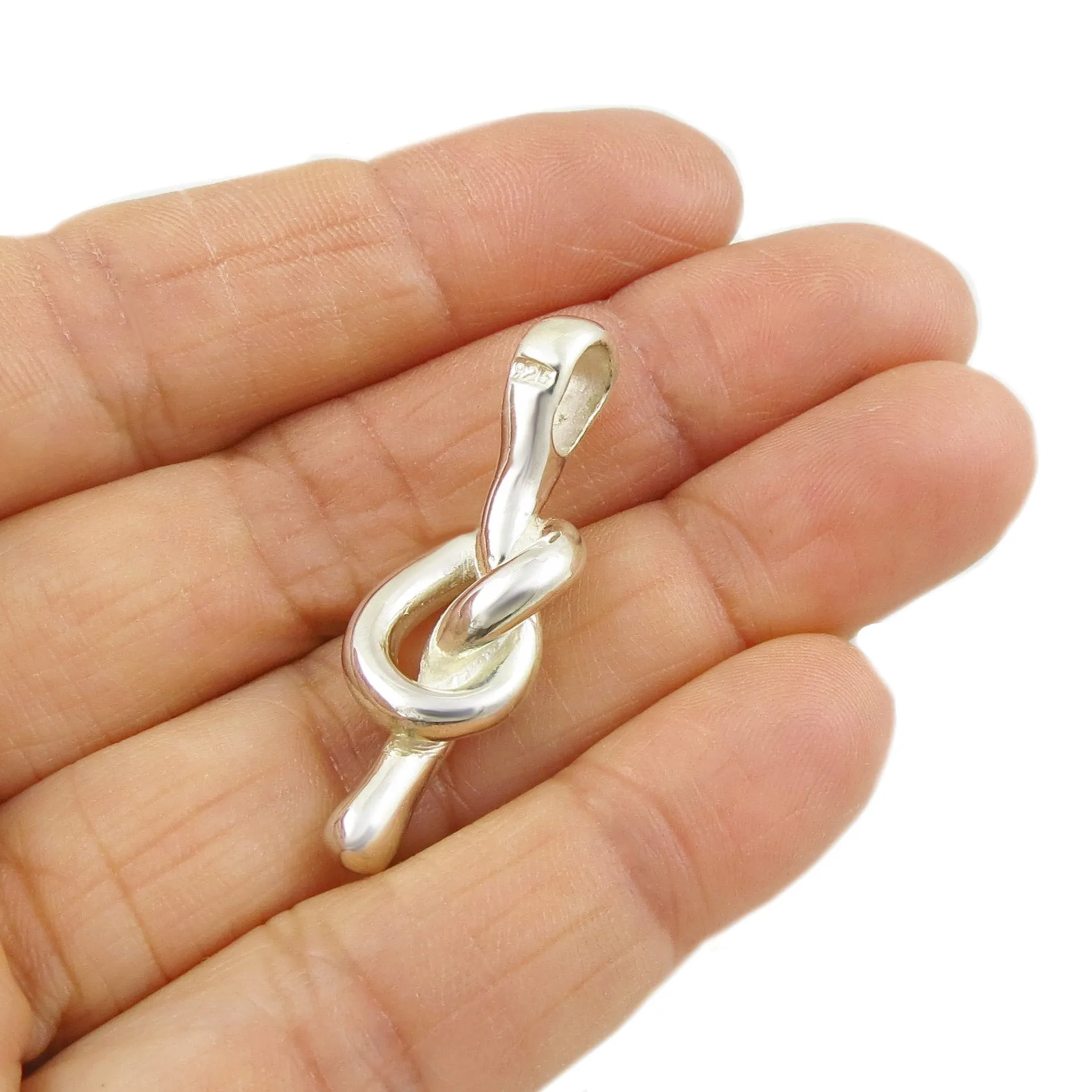 Lovers Knot Sterling Silver Pendant Necklace