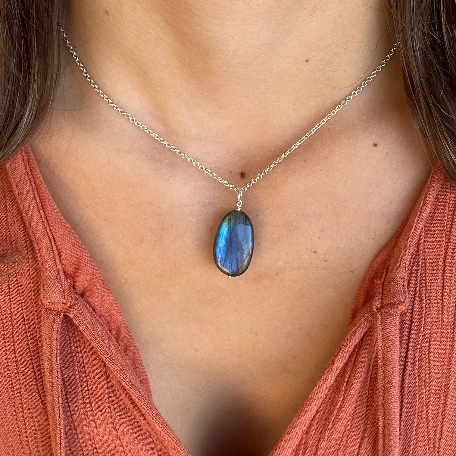 Medium Chunky Labradorite Pendant