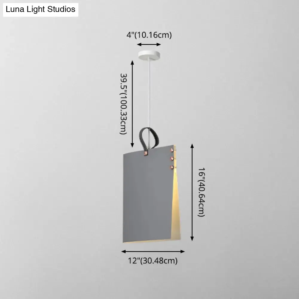 Metal Art Deco Pendant Light Fixture - Stylish Rectangle Design, 1-Light