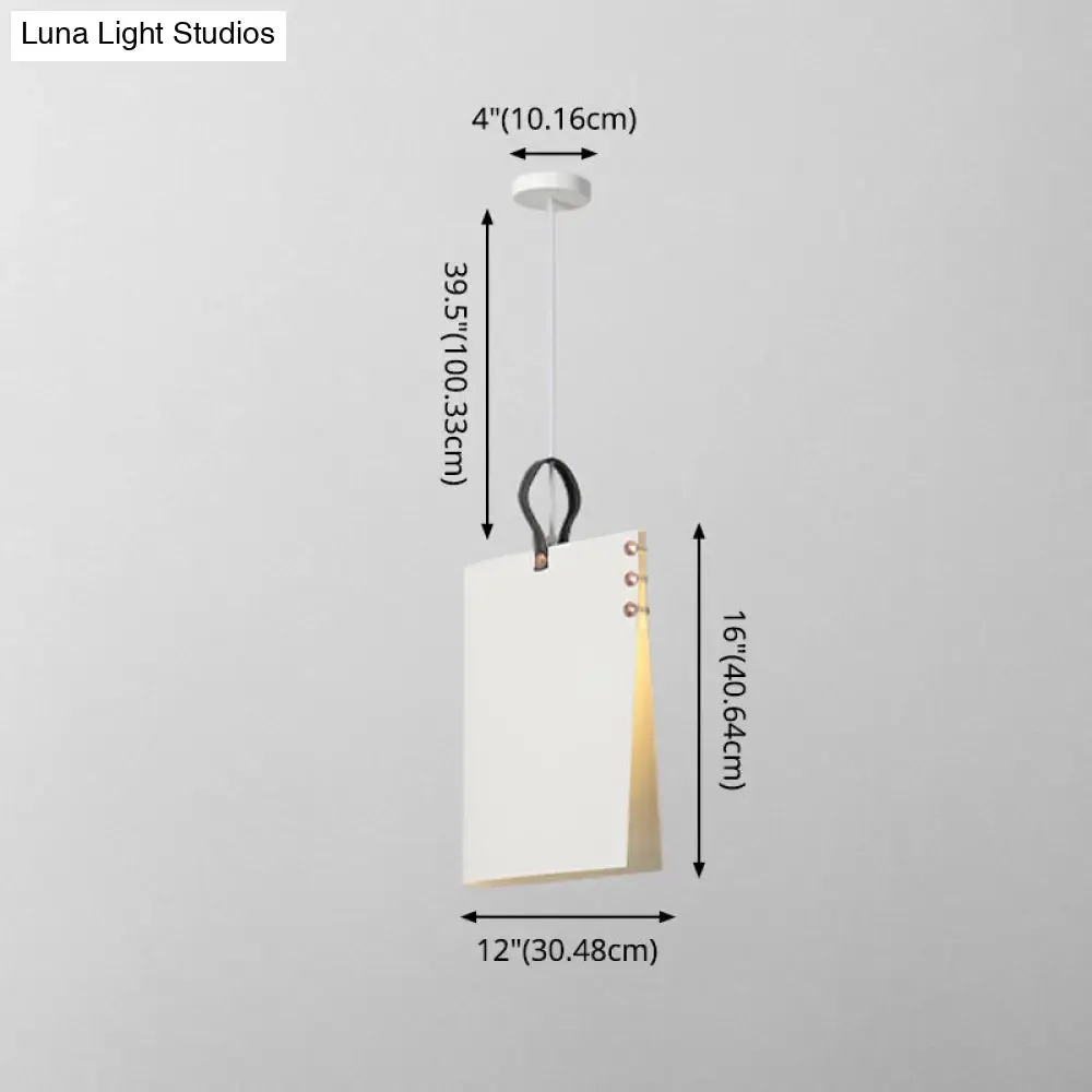 Metal Art Deco Pendant Light Fixture - Stylish Rectangle Design, 1-Light
