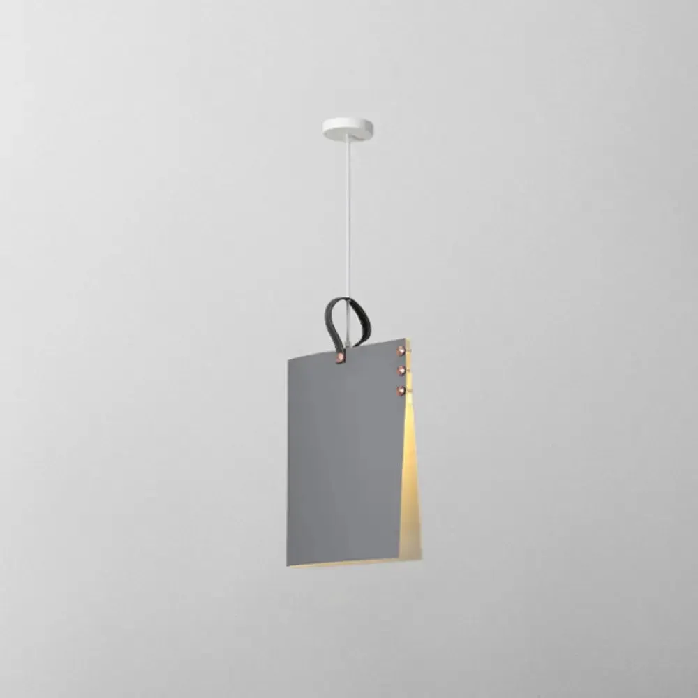Metal Art Deco Pendant Light Fixture - Stylish Rectangle Design, 1-Light