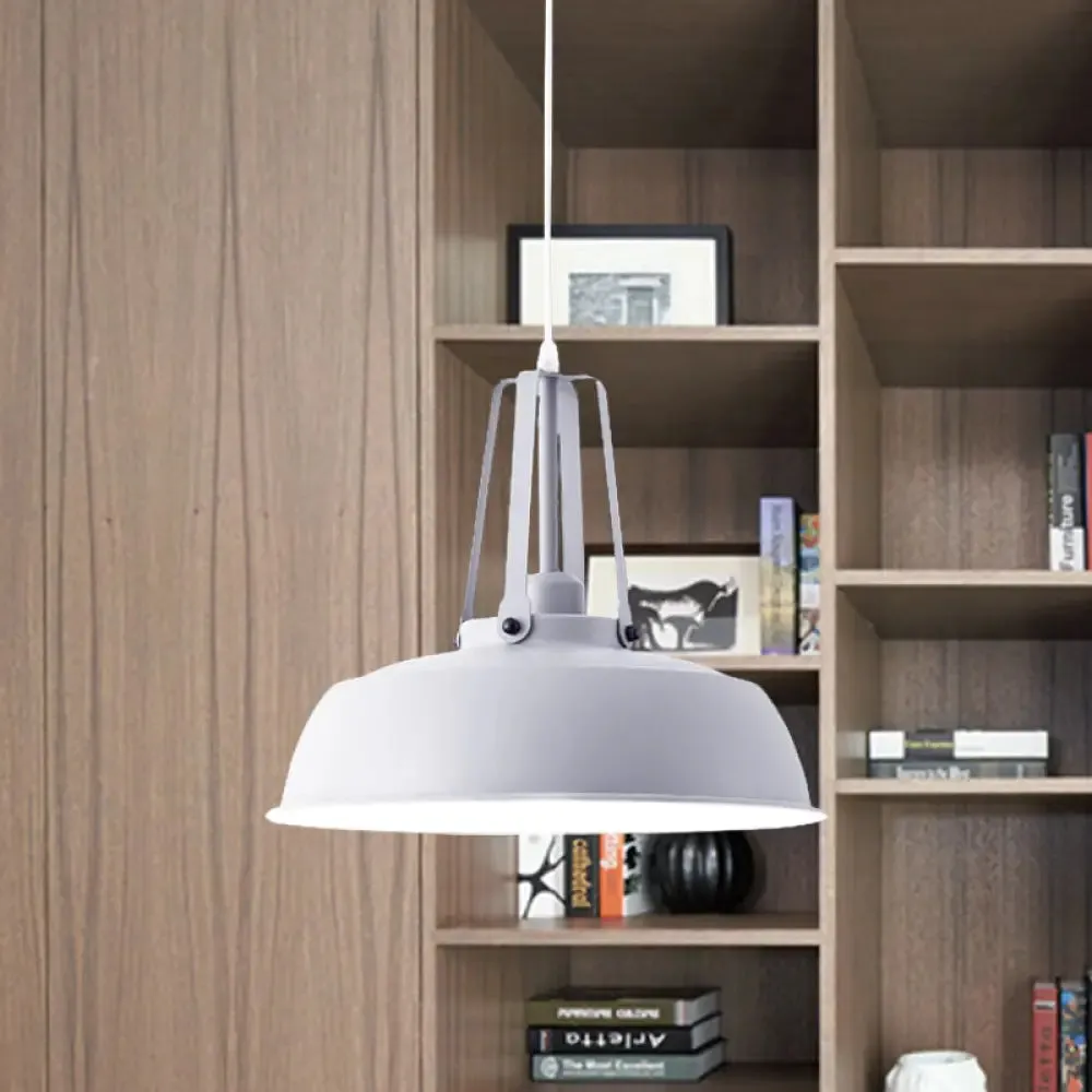 Nordic Stylish Black/Blue Barn Shade Pendant Light - Metallic Finish - Ideal for Living Rooms