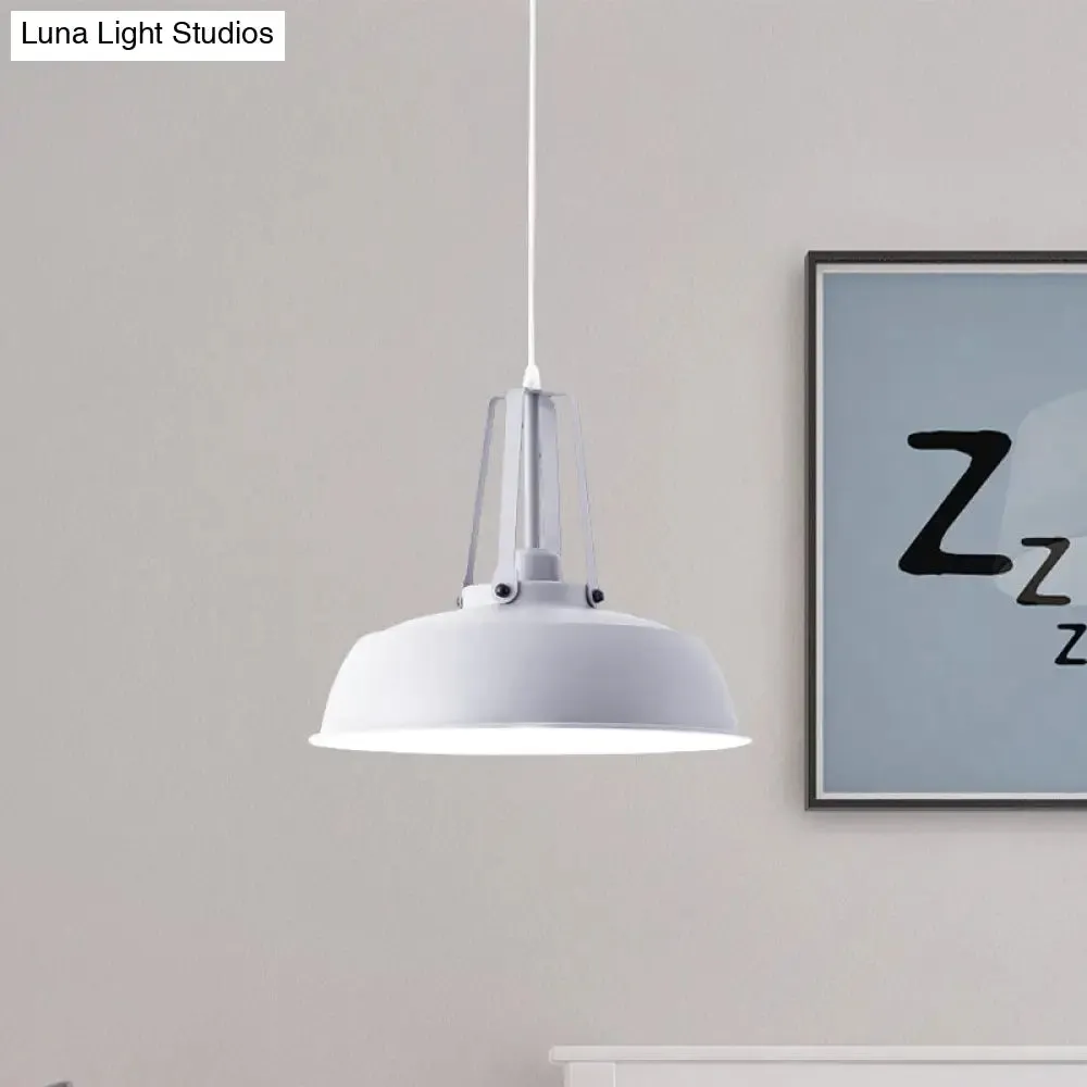 Nordic Stylish Black/Blue Barn Shade Pendant Light - Metallic Finish - Ideal for Living Rooms