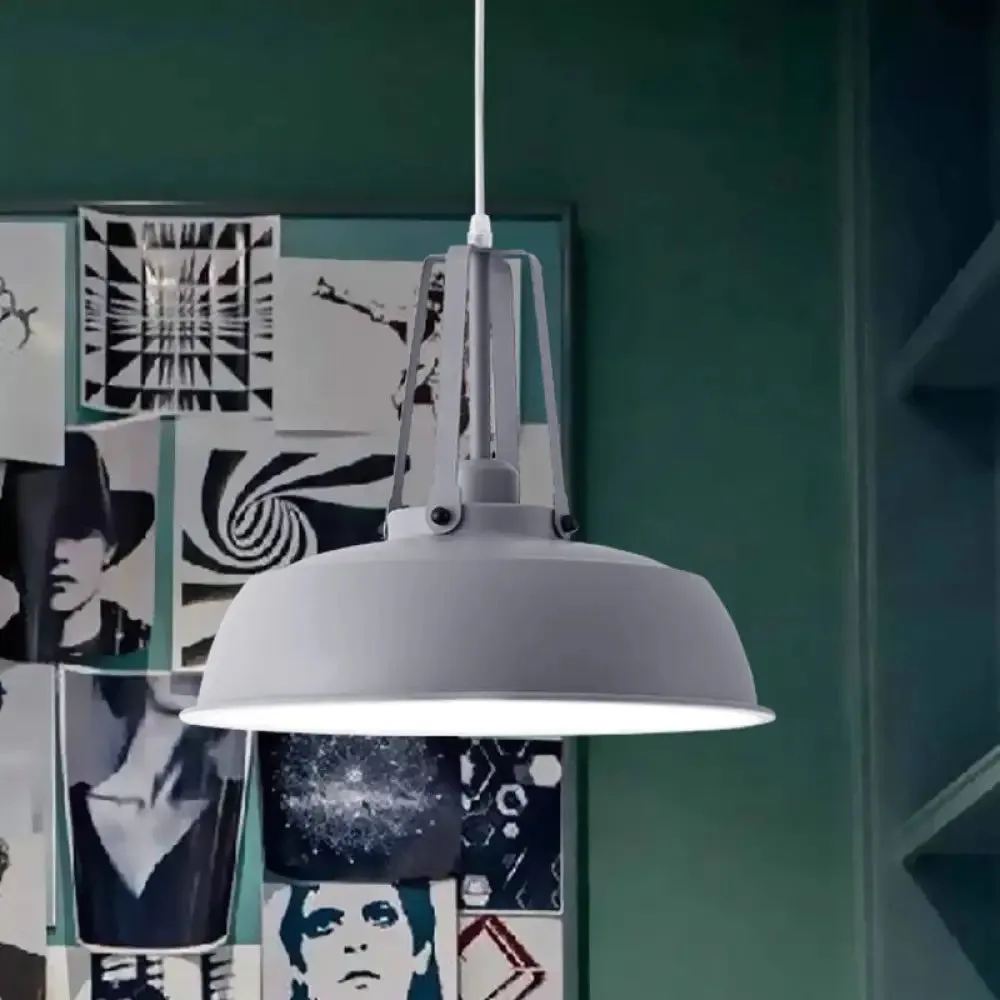 Nordic Stylish Black/Blue Barn Shade Pendant Light - Metallic Finish - Ideal for Living Rooms
