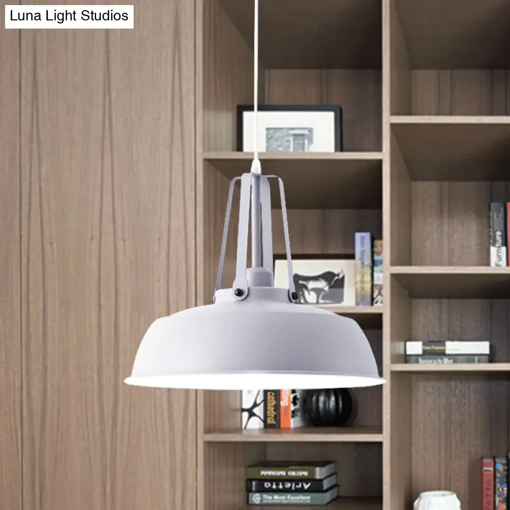 Nordic Stylish Black/Blue Barn Shade Pendant Light - Metallic Finish - Ideal for Living Rooms
