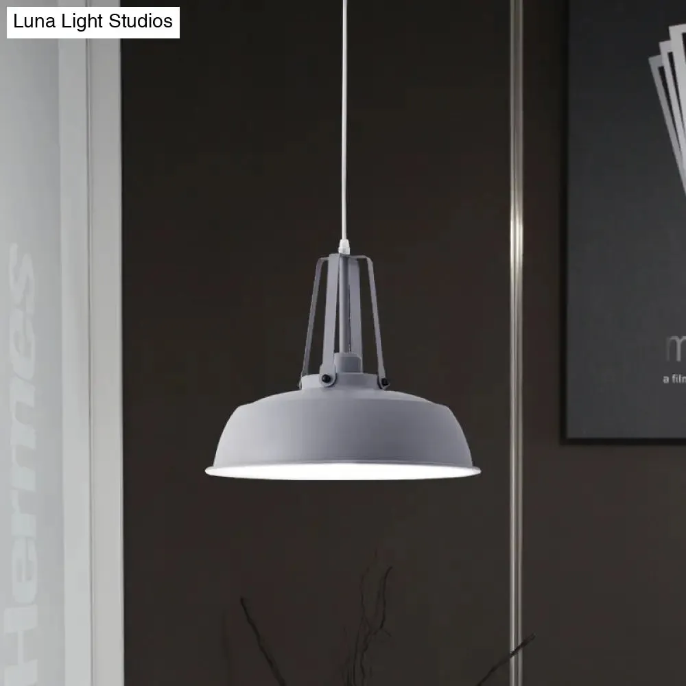 Nordic Stylish Black/Blue Barn Shade Pendant Light - Metallic Finish - Ideal for Living Rooms