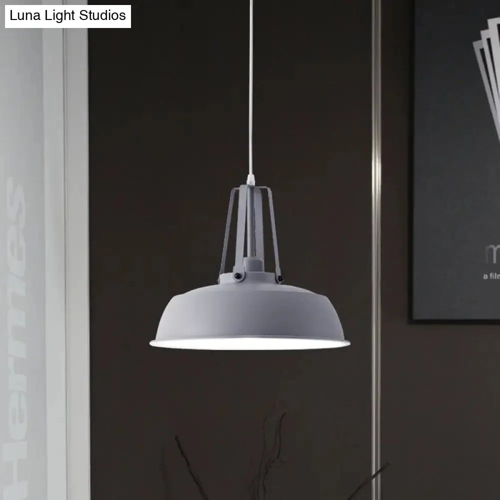 Nordic Stylish Black/Blue Barn Shade Pendant Light - Metallic Finish - Ideal for Living Rooms