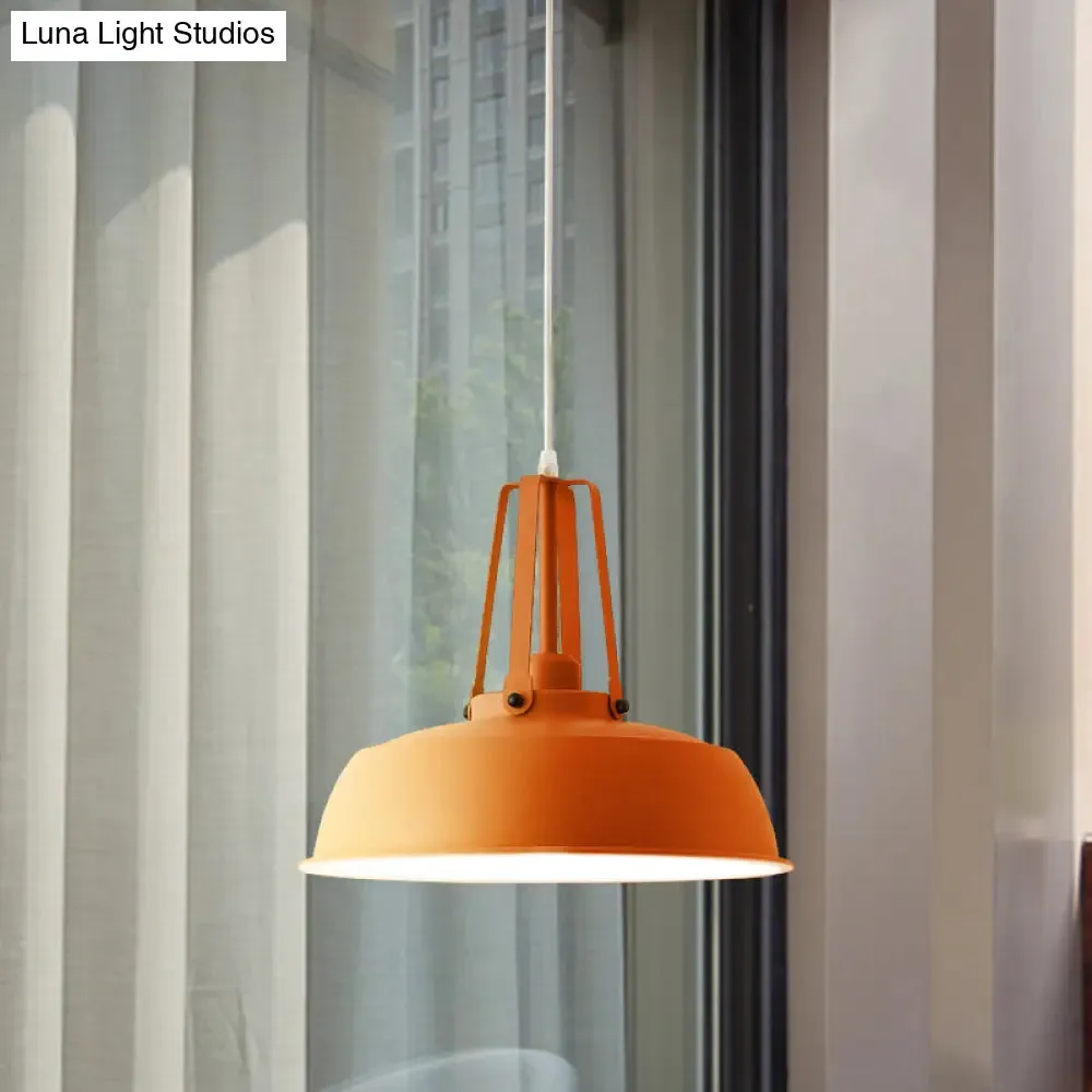 Nordic Stylish Black/Blue Barn Shade Pendant Light - Metallic Finish - Ideal for Living Rooms