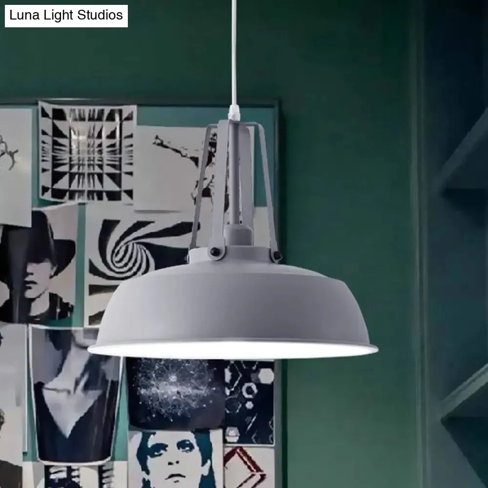 Nordic Stylish Black/Blue Barn Shade Pendant Light - Metallic Finish - Ideal for Living Rooms
