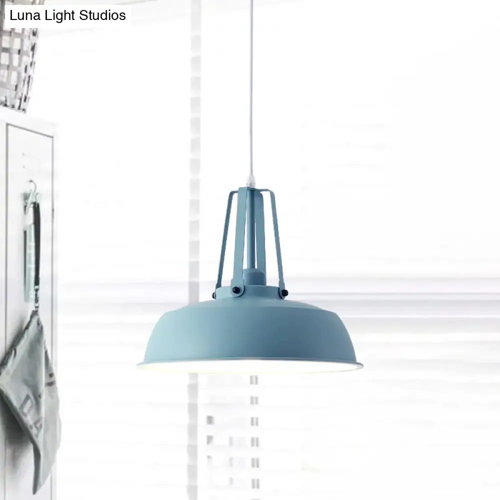 Nordic Stylish Black/Blue Barn Shade Pendant Light - Metallic Finish - Ideal for Living Rooms