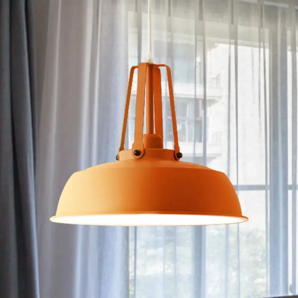 Nordic Stylish Black/Blue Barn Shade Pendant Light - Metallic Finish - Ideal for Living Rooms