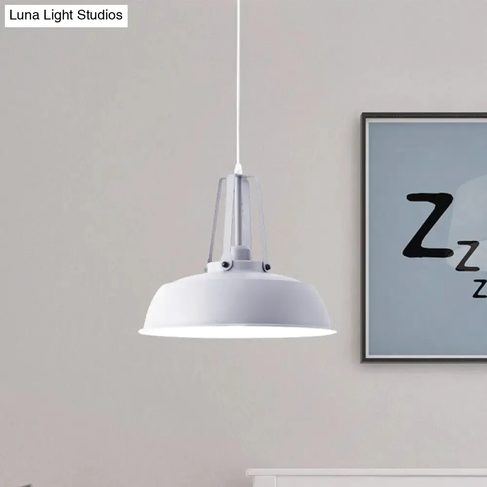 Nordic Stylish Black/Blue Barn Shade Pendant Light - Metallic Finish - Ideal for Living Rooms