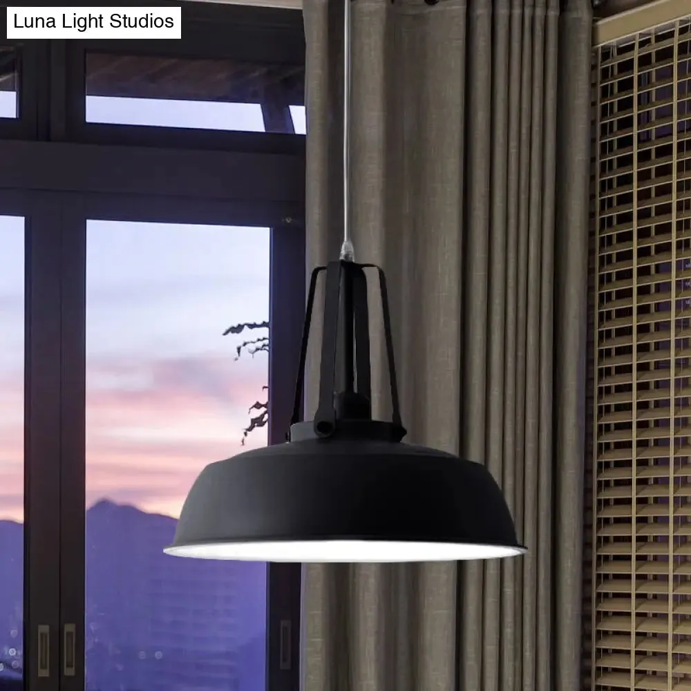 Nordic Stylish Black/Blue Barn Shade Pendant Light - Metallic Finish - Ideal for Living Rooms